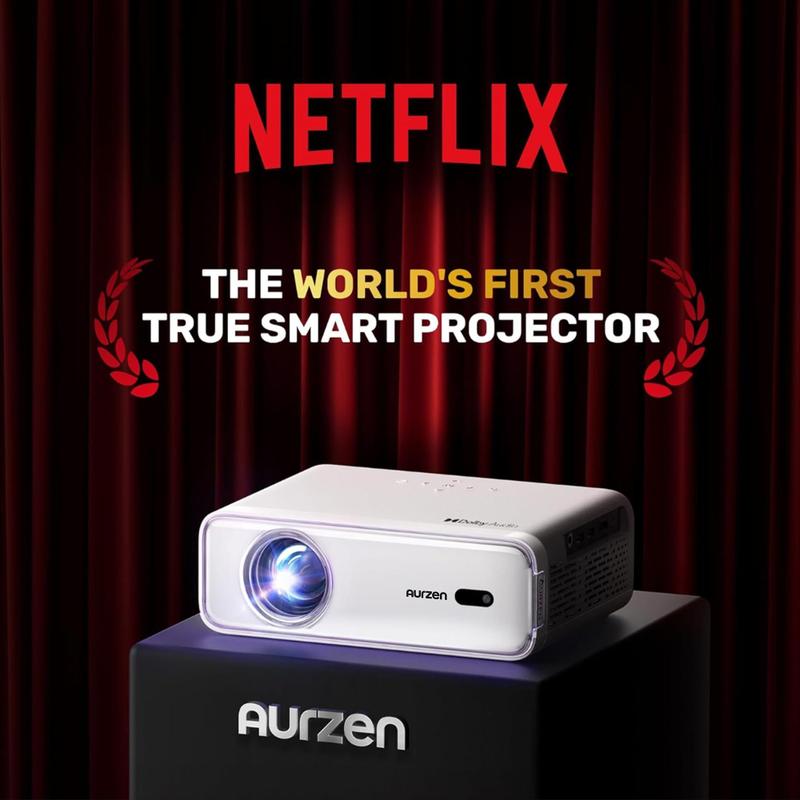 Aurzen EAZZE D1 プロジェクター WiFi Bluetooth Projetor Inteligente Aurzen EAZZE D1 WiFi Bluetooth 1080P Branco